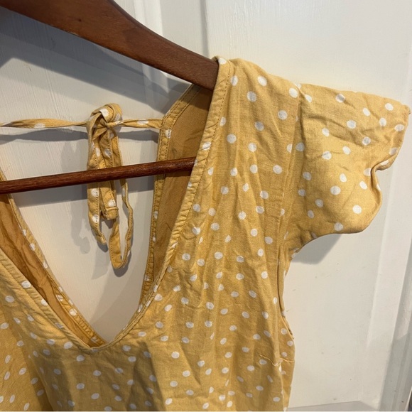 Abercrombie & Fitch Yellow Polka Dot Dress Ruffle Sleeve Mini Tiered Skirt - Picture 3 of 6